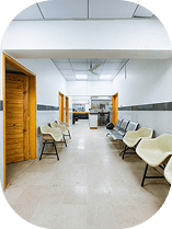 Modern hospital hallway