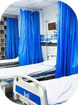Hospital room with medical equipment